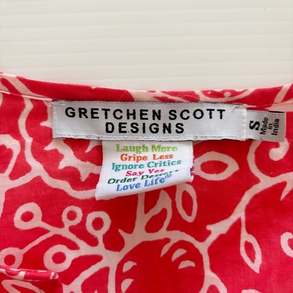 Gretchen Scott Beach Cover Up Small Red Floral - Picture 6 of 8